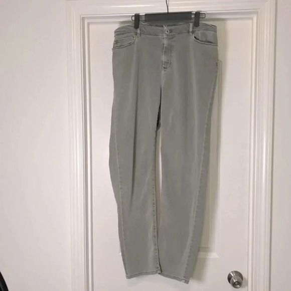 J. Jill Denim High-Rise Straight Leg Denim, Light Eucalyptus Color, Size 16 - Picture 1 of 4